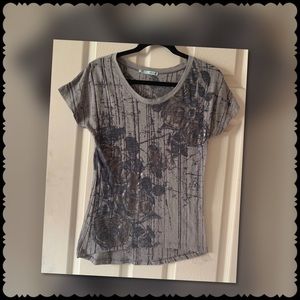 MAURICES Floral/Rose/paisley Burnout Tee NWOT